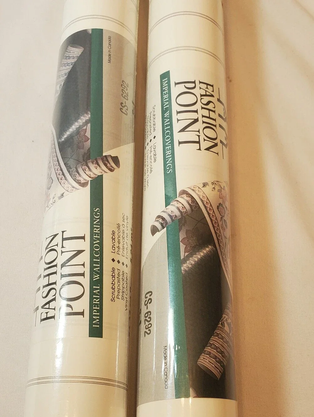 Fashion Point Imperial Coverings Vtg Striped Wallpaper, 2 Double Roll 56.37 Sqft